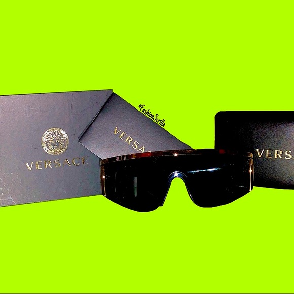 Versace Tribute Shield Sunglasses Mirrored XL - Picture 5 of 11
